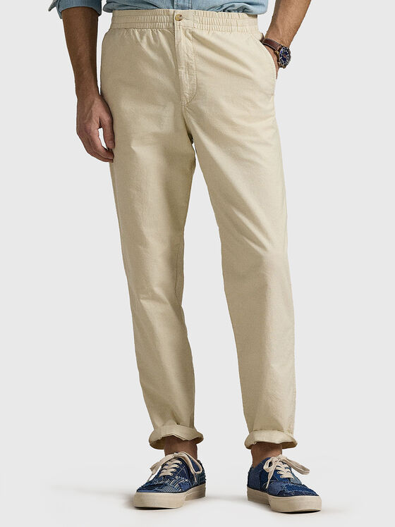 Cotton pants with elastic waist - 1