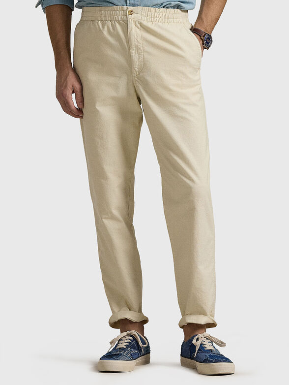Cotton pants with elastic waist - 1