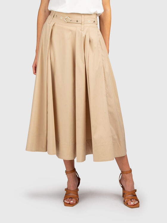 Cotton-blend midi skirt - 1