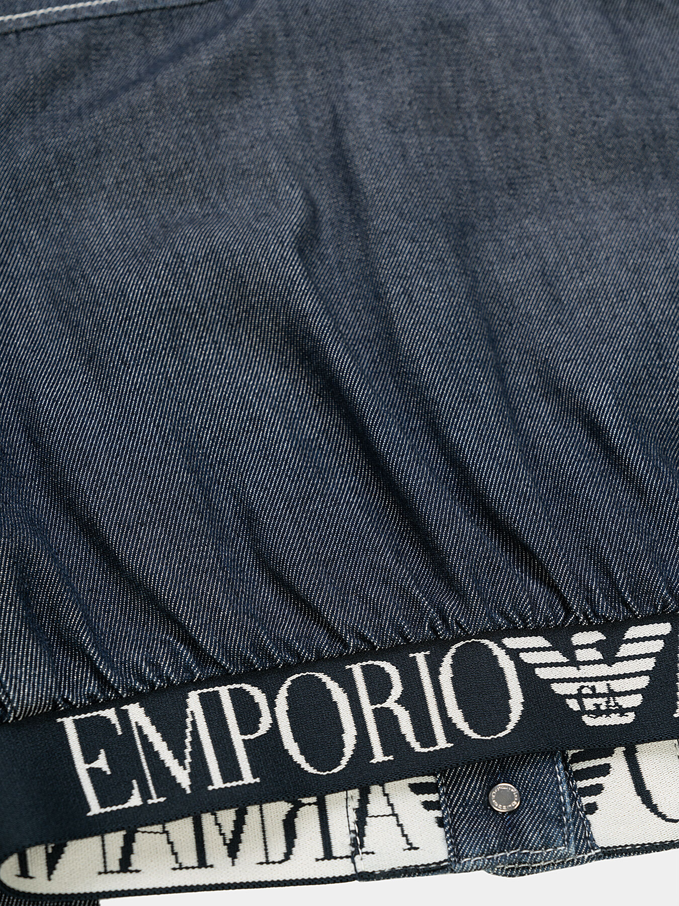 Denim jacket with logo band brand EMPORIO ARMANI