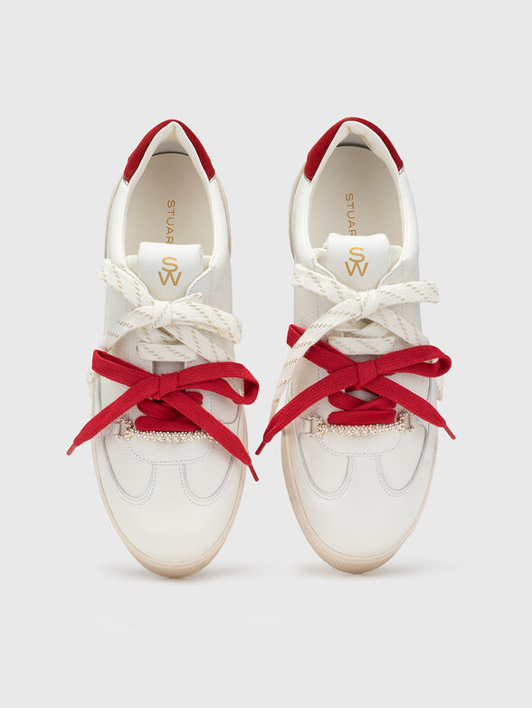 Leather sneakers with accent laces - 6