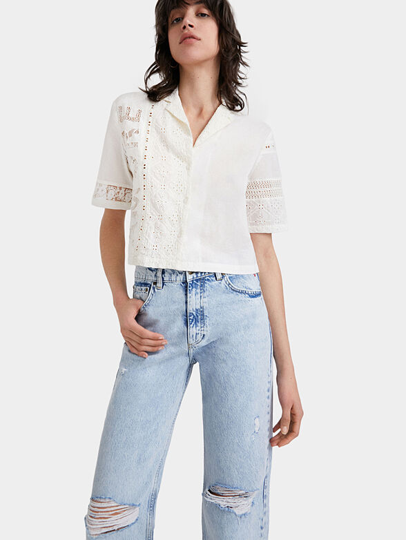 Distressed wide leg jeans - 5