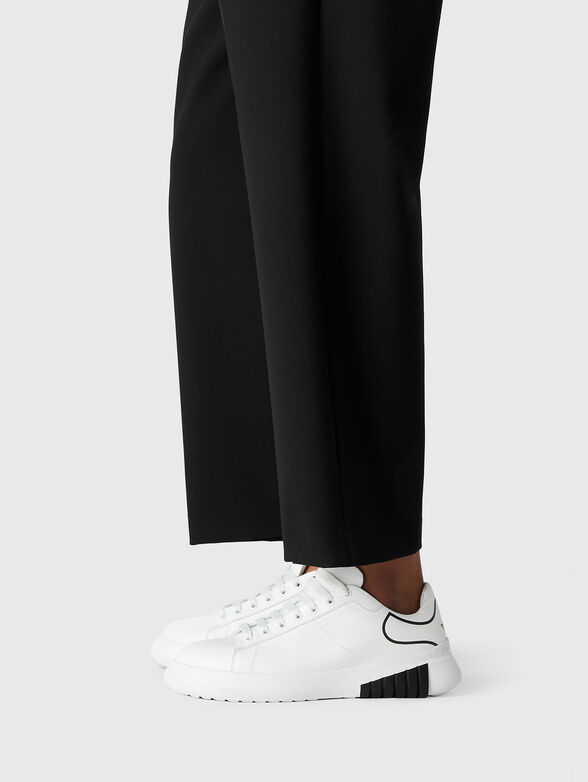 Black viscose blend trousers  - 3