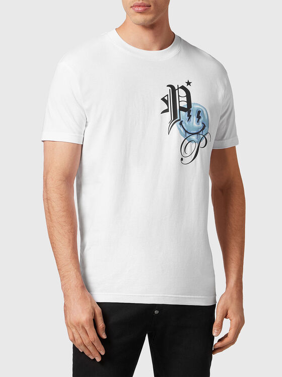 SMILE black T-shirt in cotton  - 1