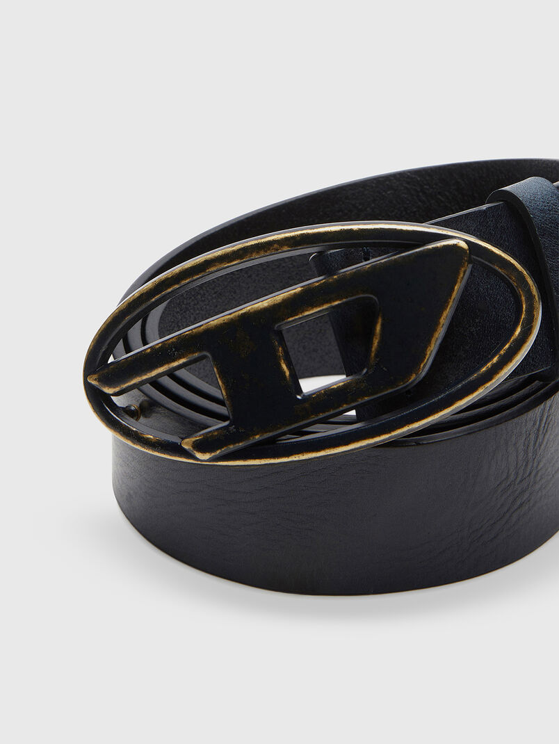 B-1DR leather belt with oval logo - 3