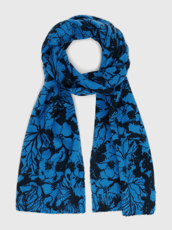 Плетен шал с флорален дизайн - 1