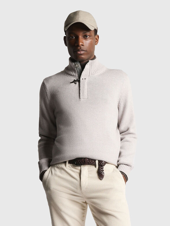 Wool sweater with high collar - 1