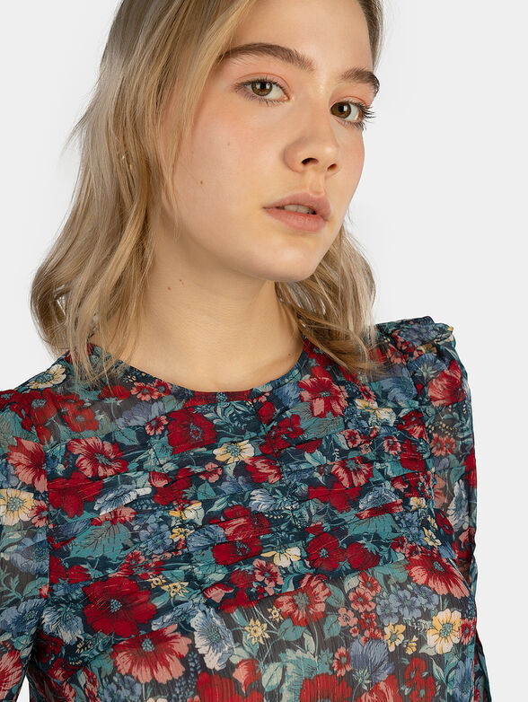 LOREN blouse with floral print - 4