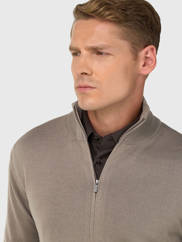 Wool cardigan with zip - 4