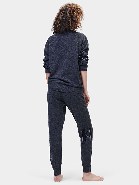 Cashmere trousers with laces and logo detail - 2