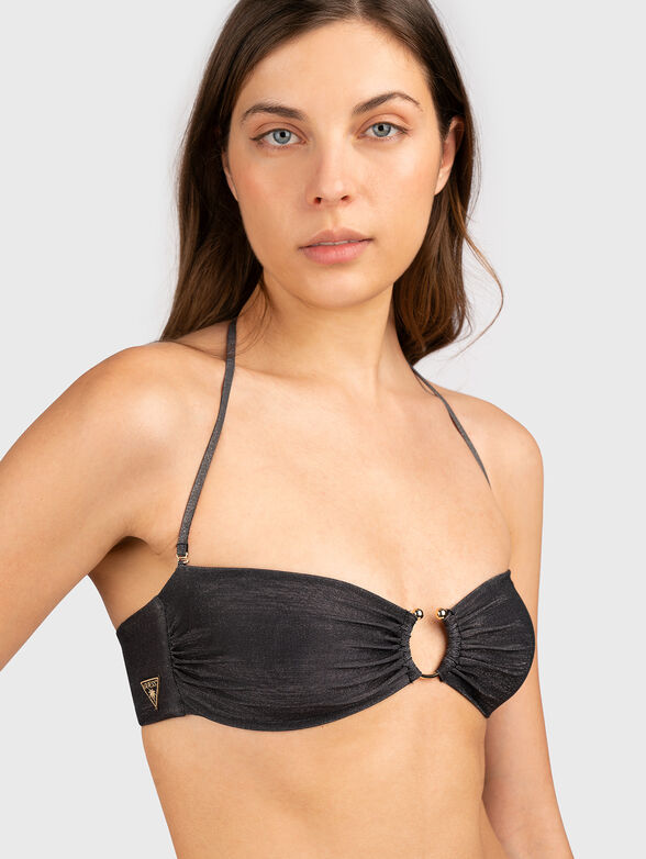 Bandeau bikini top with metal accent - 1