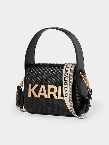 Black crossbody bag with logo accent - 3