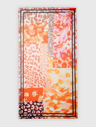 Scarf with multicoloured print - 3