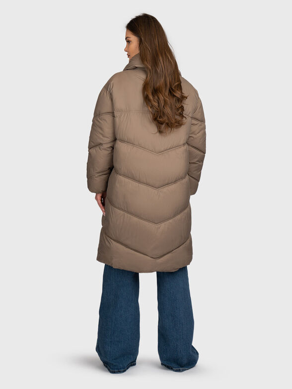 Padded jacket with pockets and wide collar - 3