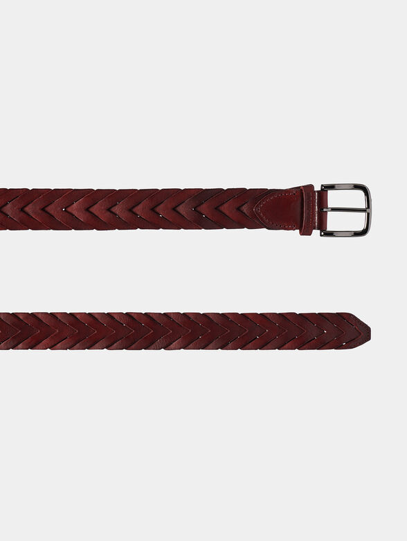Leather belt in bordeaux - 2