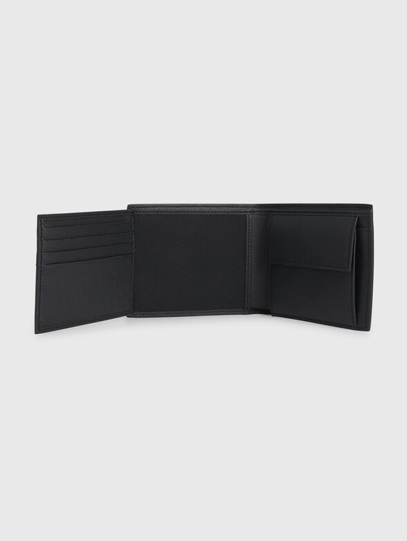 Leather wallet with logo print - 3