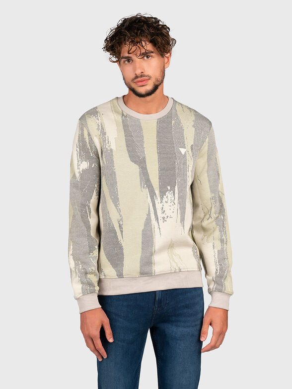 Jacquard sweater with monogram pattern - 1
