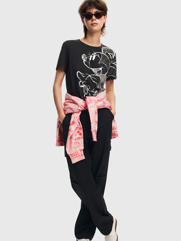 Black T-shirt with contrasting print - 2