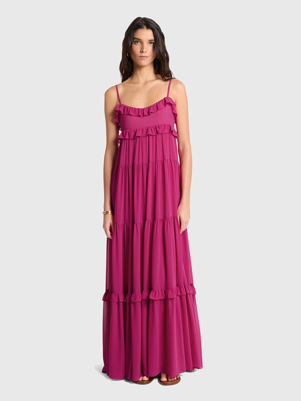 Maxi georgette dress with ruffles - 1