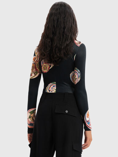 Black bodysuit with multicoloured prints - 3