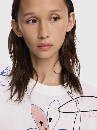 ARTY sweater with floral accents  - 5