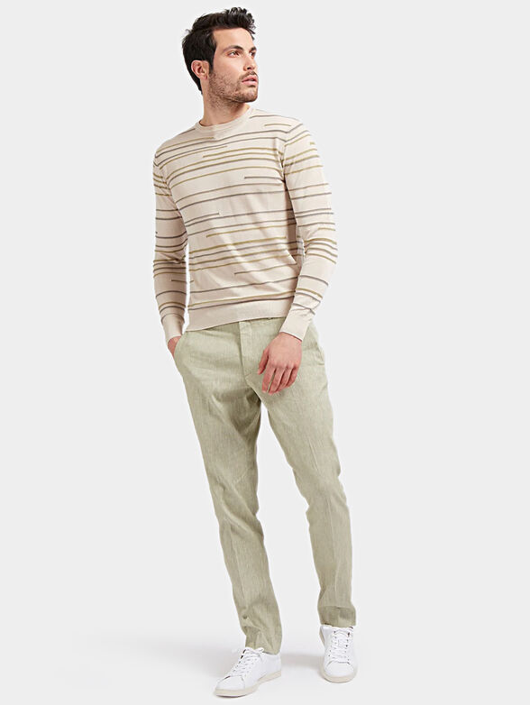 Sweater with embossed stripes - 1