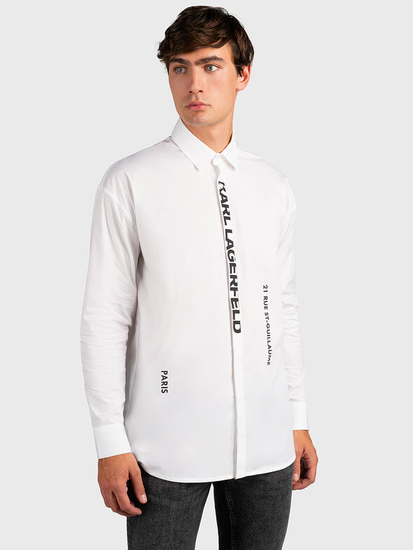 White shirt with logo detail - 1