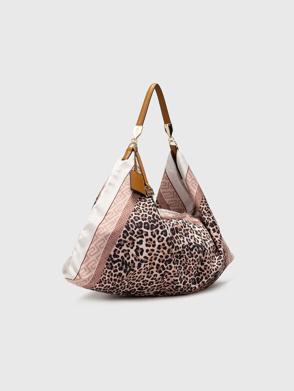 Satin hobo bag with animal print - 2