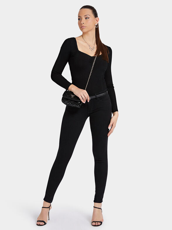 Low-waisted black jeans - 4