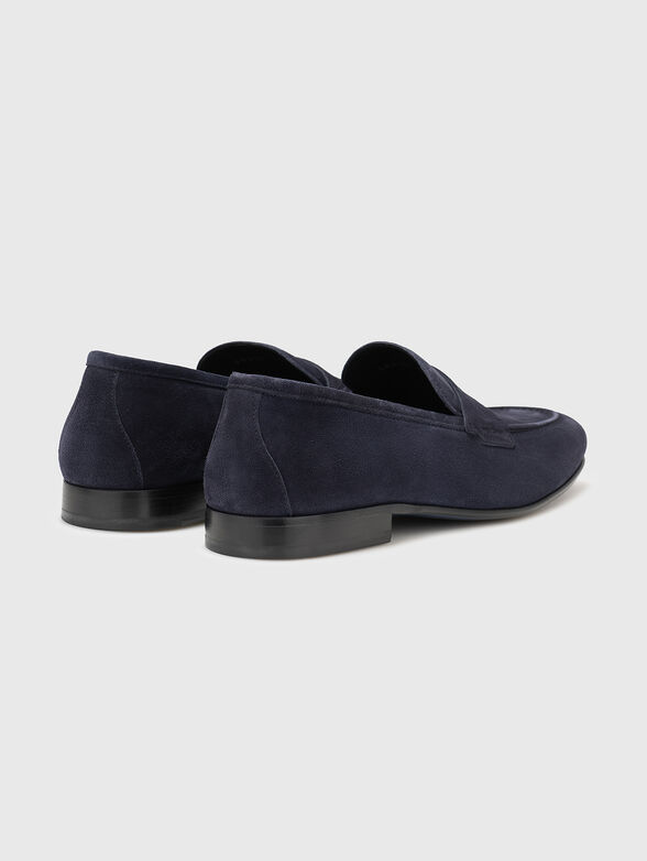 Dark blue suede loafers - 3