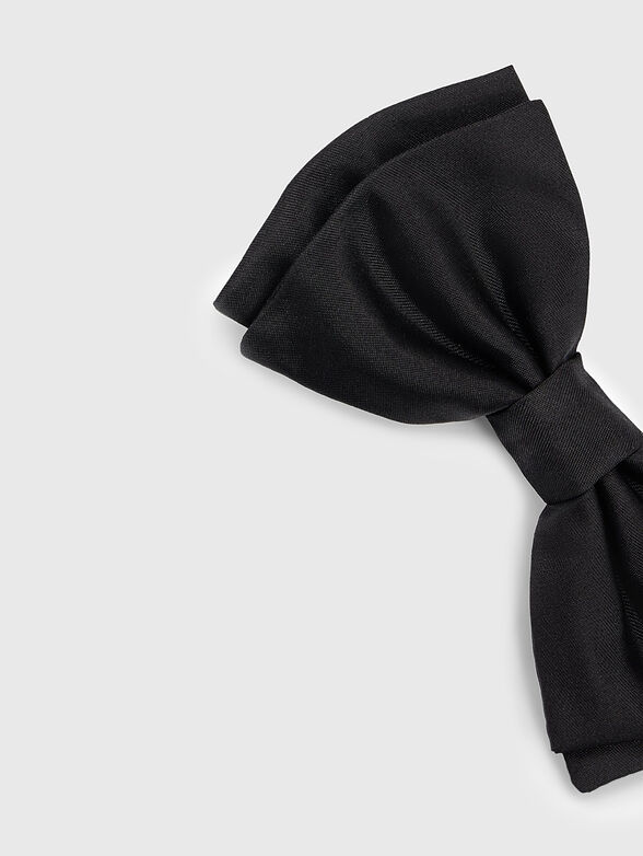 Silk bow tie in black color - 4