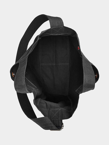 Black cotton tote bag - 4