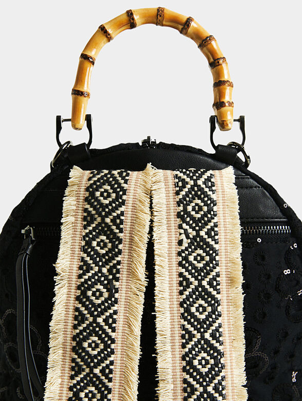 Backpack with English embroidery and sequins - 5