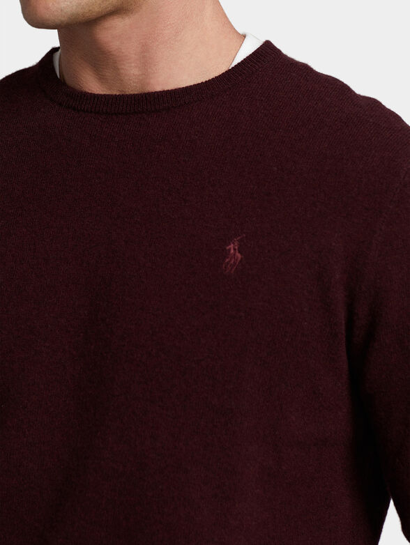Wool sweater in bordeaux color - 3