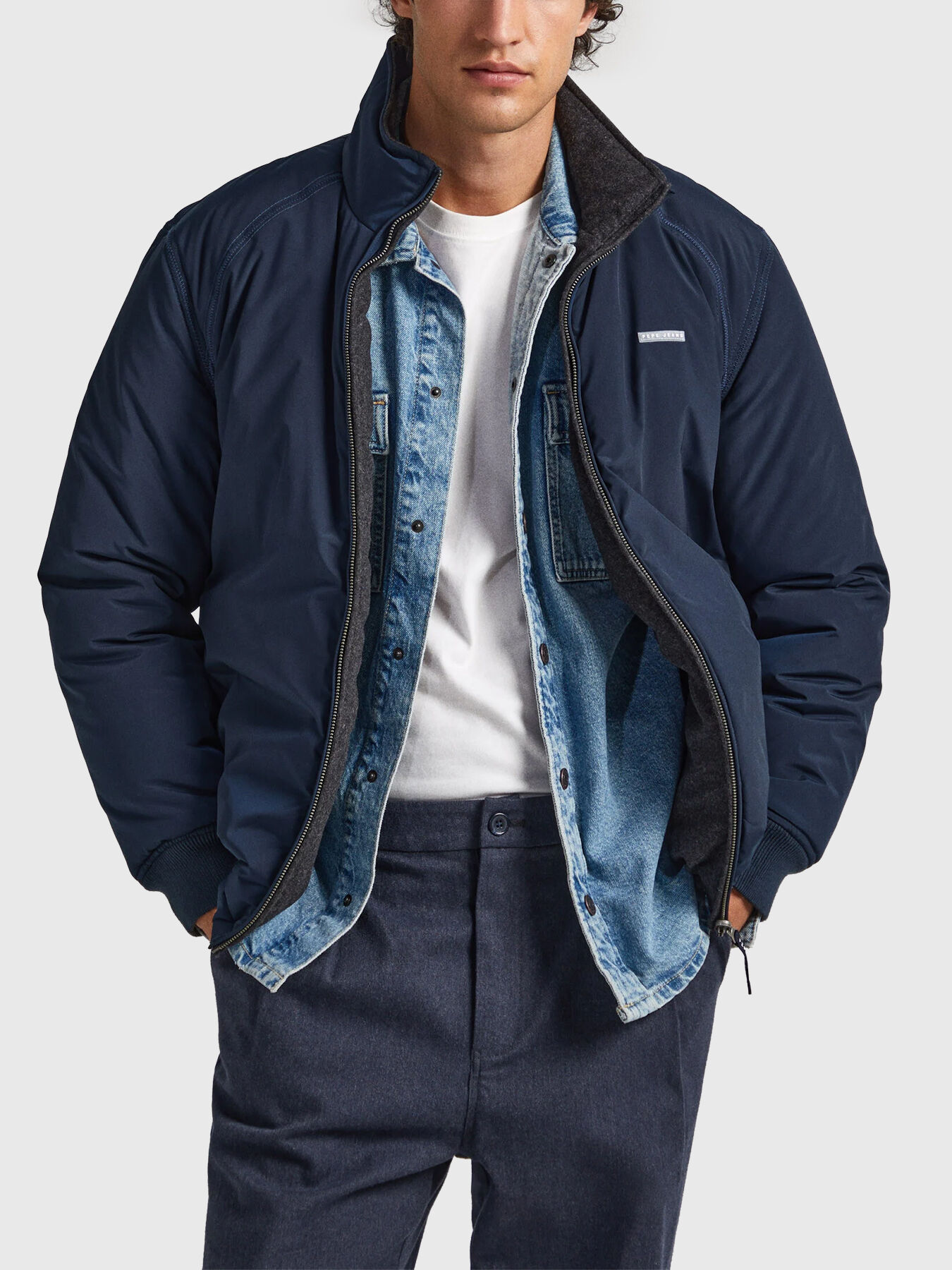 Double-face jacket in wool blend brand Pepe Jeans