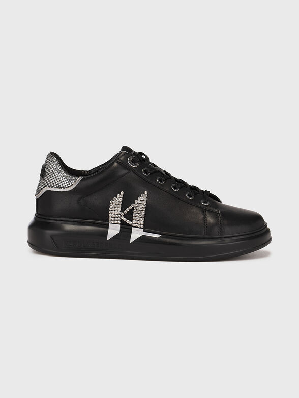 KAPRI black sports shoes with rhinestones - 1