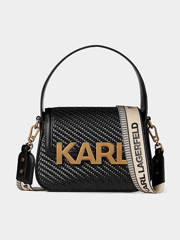 Black crossbody bag with logo accent - 1