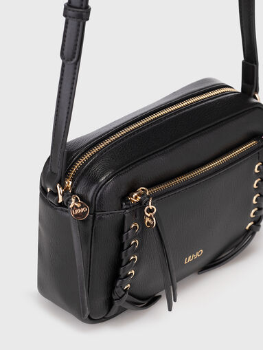 Black crossbody bag with laces  - 5
