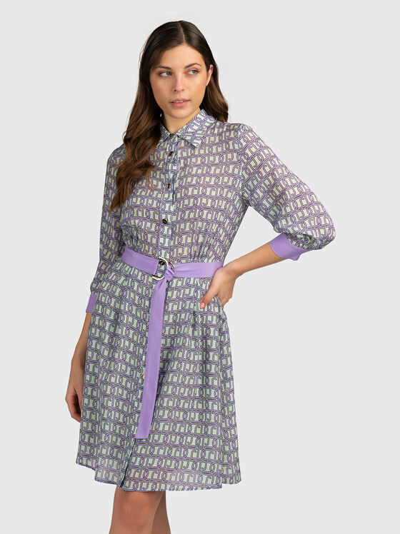 Silk dress with monogram print - 1