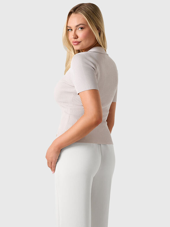 Short sleeved blouse with a collar - 3