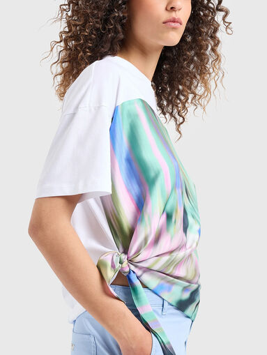 T-shirt with asymmetric hem and print - 4