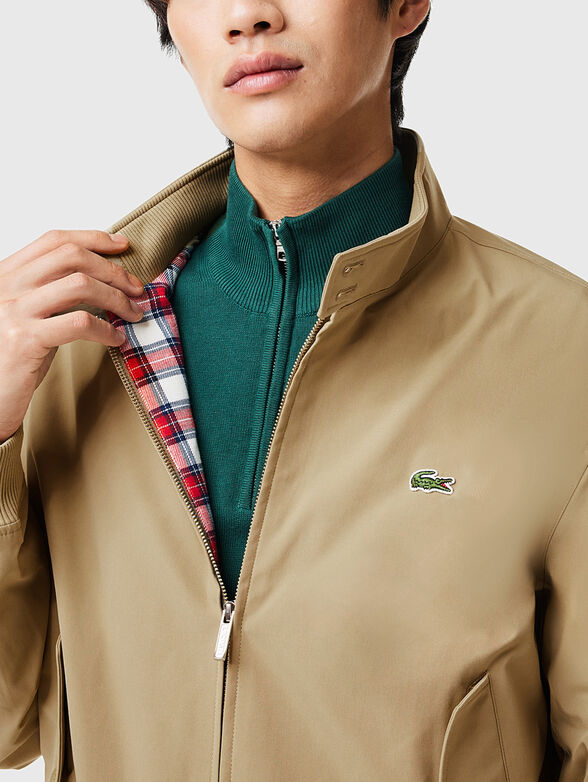 Beige jacket with logo detail - 4