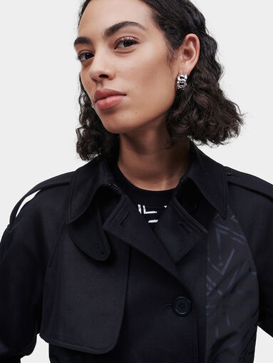 Black trench with print and belt - 5
