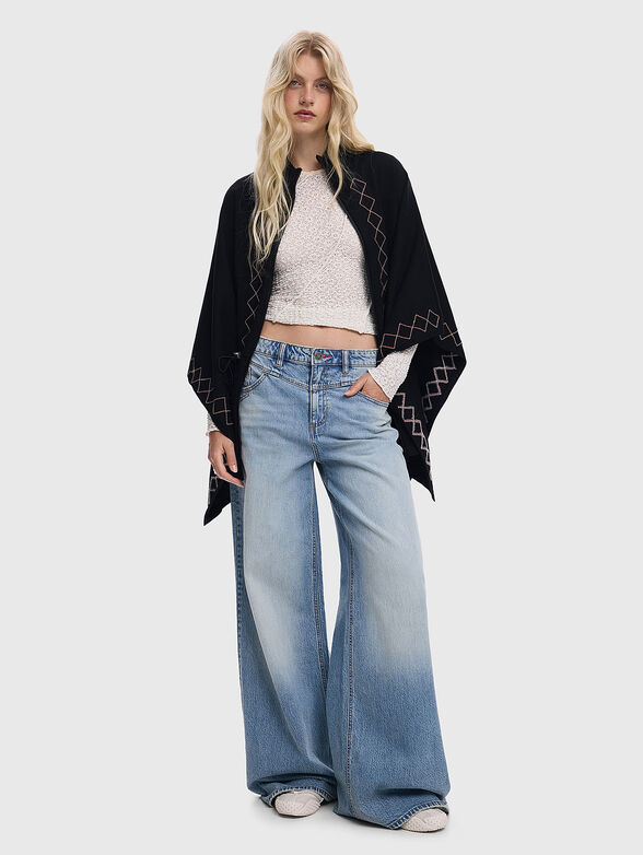 ALDAMA poncho with accent stitching - 2