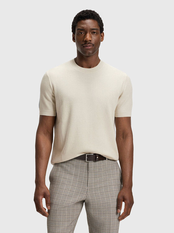 Knitted sweater with short sleeves - 1