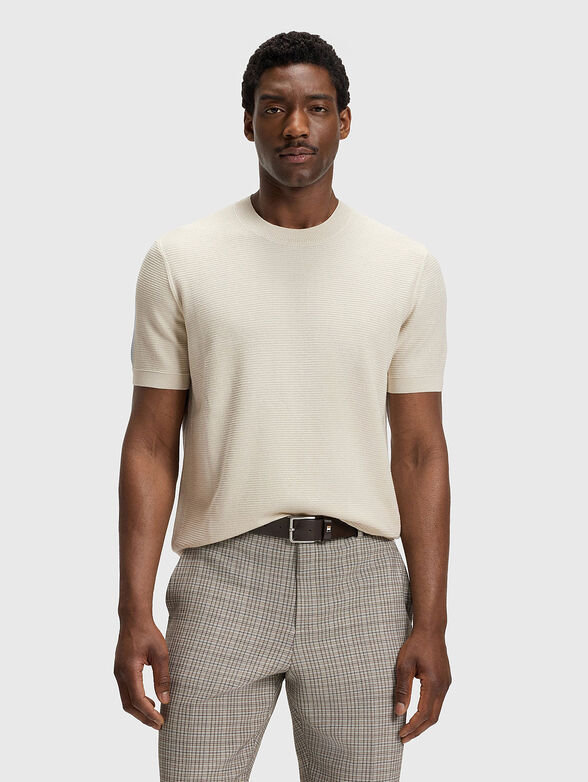 Knitted sweater with short sleeves - 1