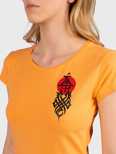 TSL031 orange T-shirt with print - 3