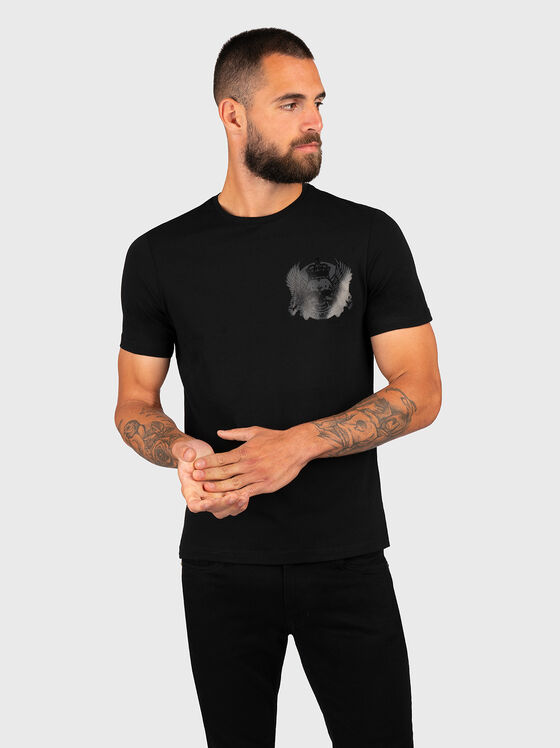 Black T-shirt with print  - 1