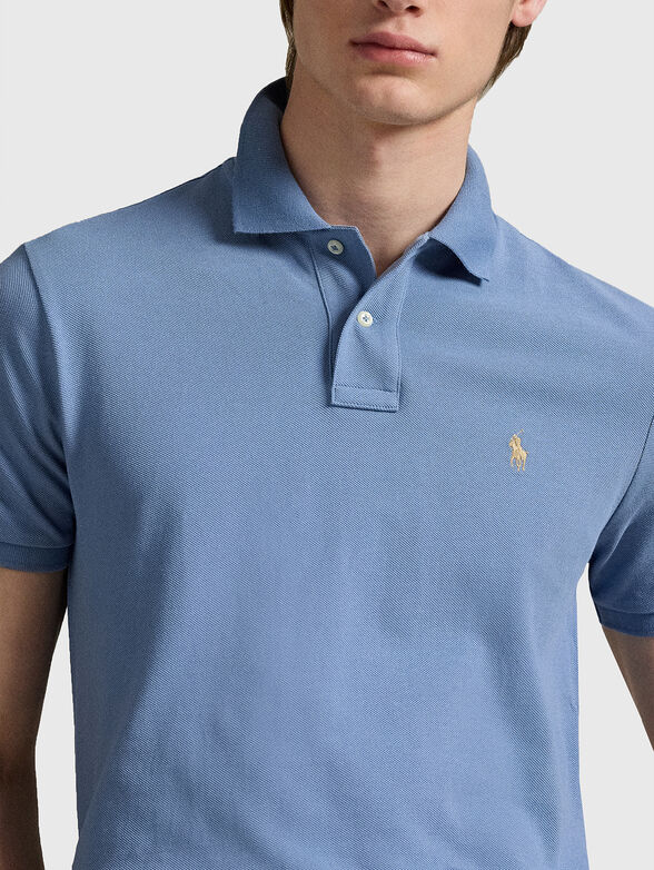 Cotton polo shirt with buttons and short sleeves - 4