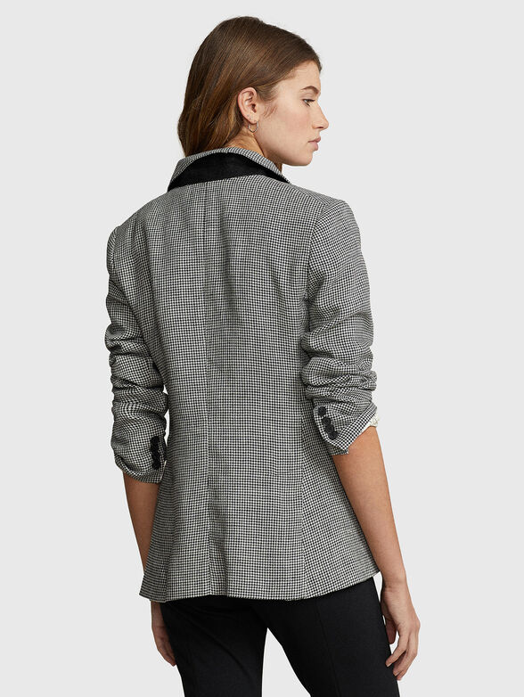 Cotton blazer with houndstooth pattern - 3